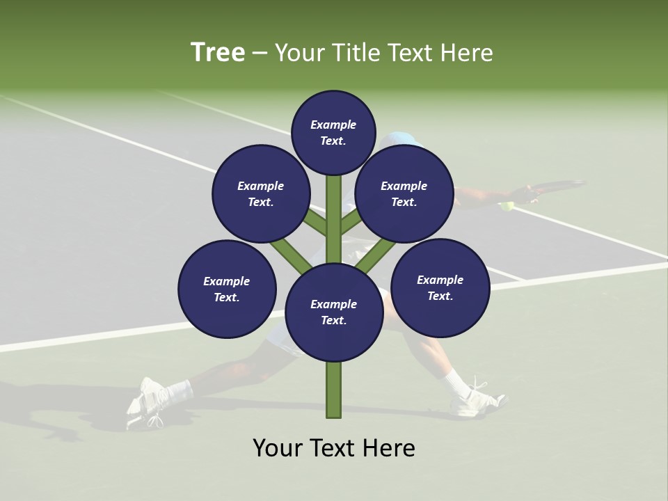 A Tennis Player In Action On The Court PowerPoint Template
