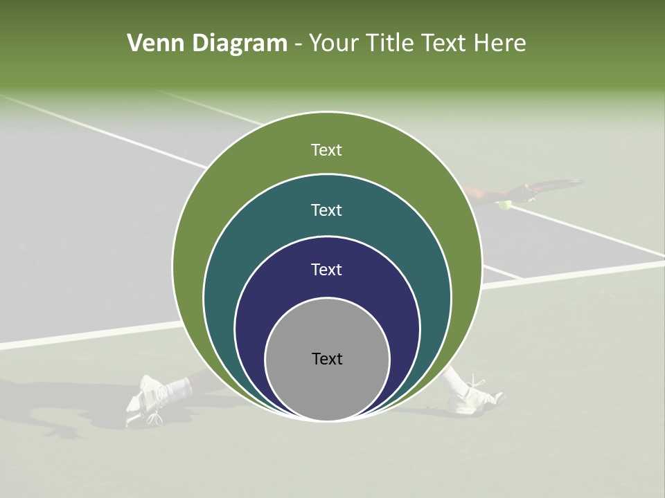 A Tennis Player In Action On The Court PowerPoint Template