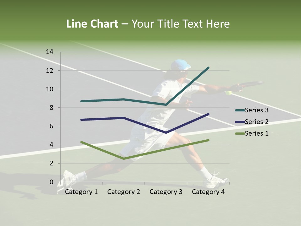 A Tennis Player In Action On The Court PowerPoint Template