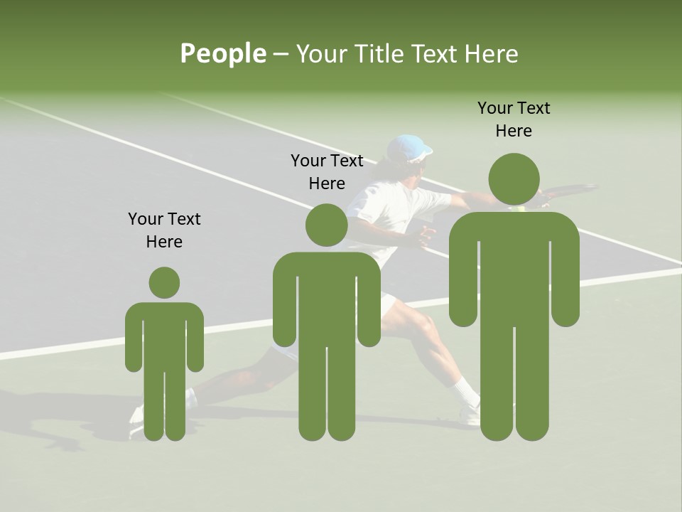 A Tennis Player In Action On The Court PowerPoint Template