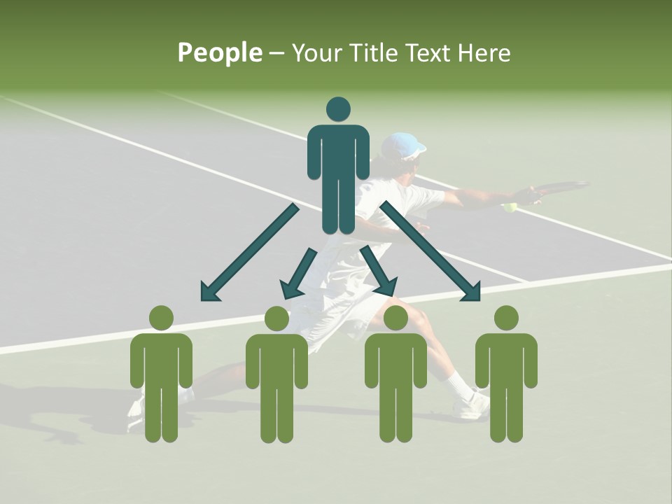 A Tennis Player In Action On The Court PowerPoint Template