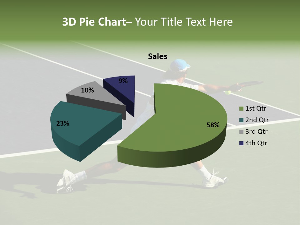 A Tennis Player In Action On The Court PowerPoint Template