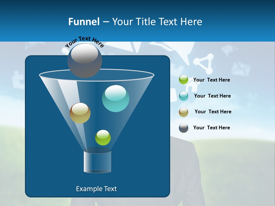 A Man In A Suit Looking At A Cloud Filled With Icons PowerPoint Template