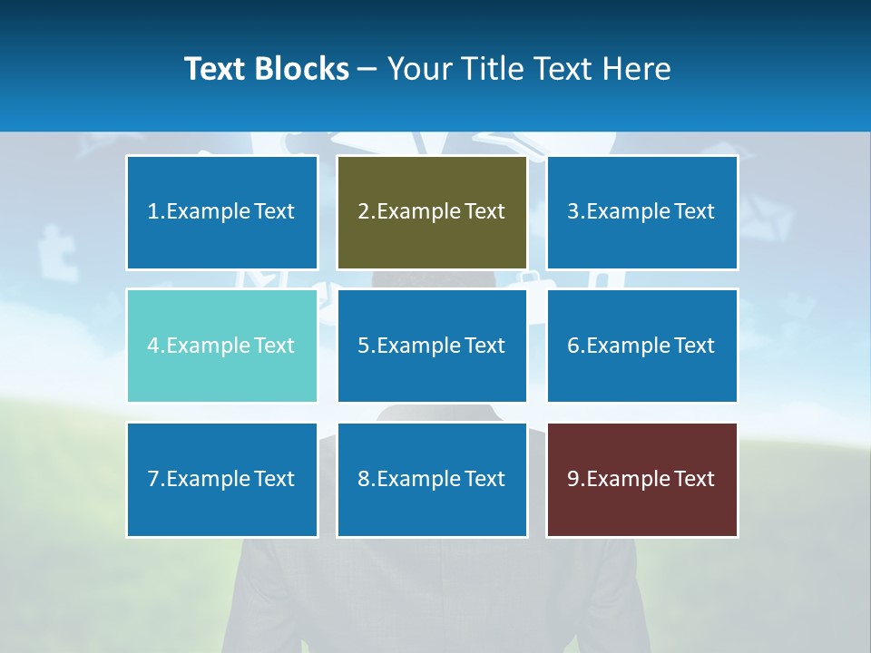 A Man In A Suit Looking At A Cloud Filled With Icons PowerPoint Template