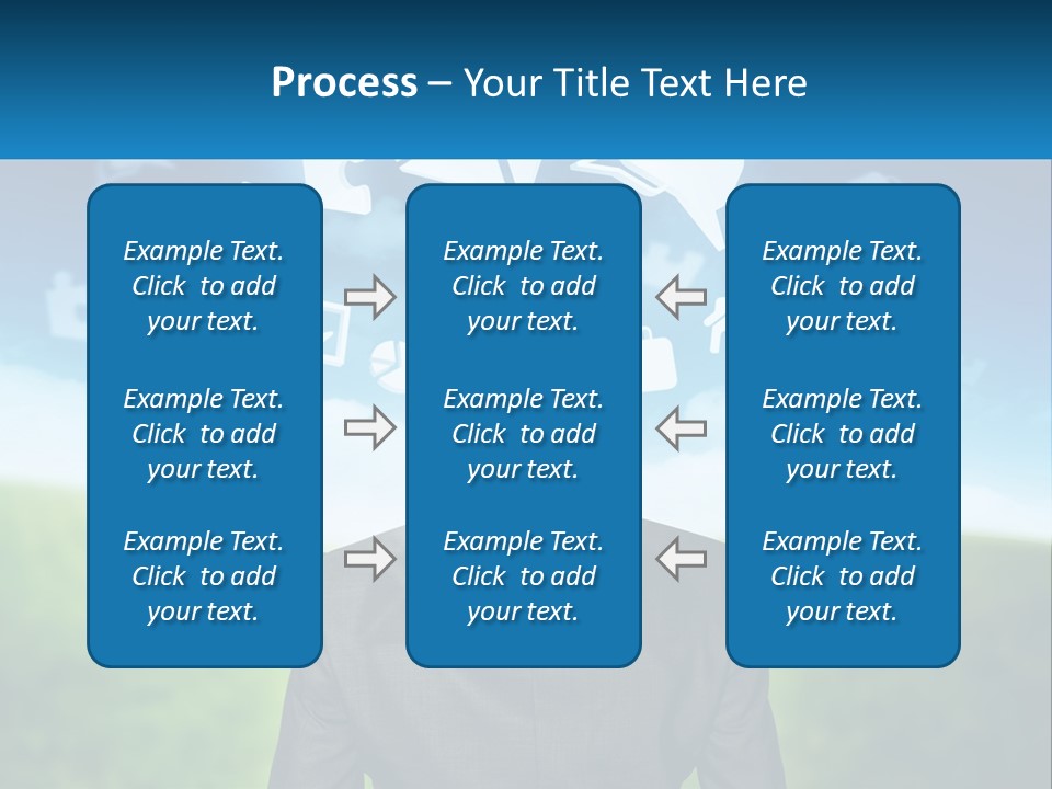 A Man In A Suit Looking At A Cloud Filled With Icons PowerPoint Template