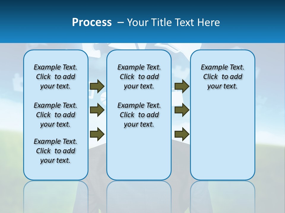 A Man In A Suit Looking At A Cloud Filled With Icons PowerPoint Template