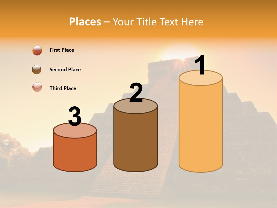 A Pyramid With The Sun Setting In The Background PowerPoint Template