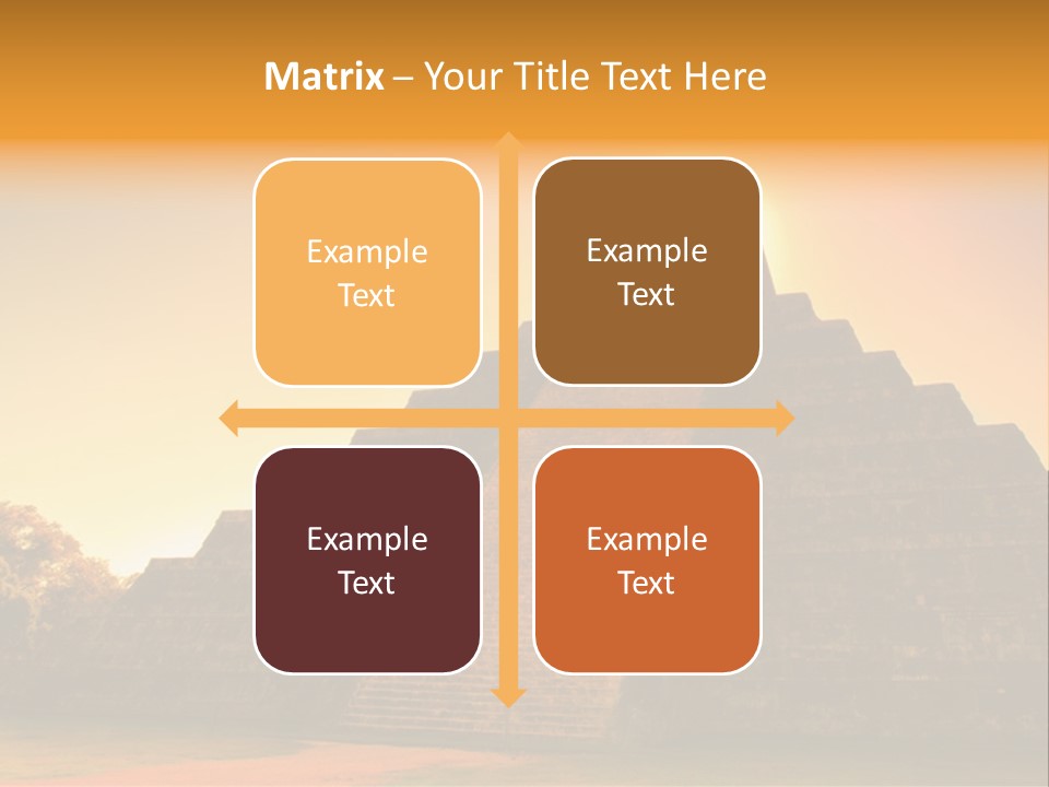 A Pyramid With The Sun Setting In The Background PowerPoint Template