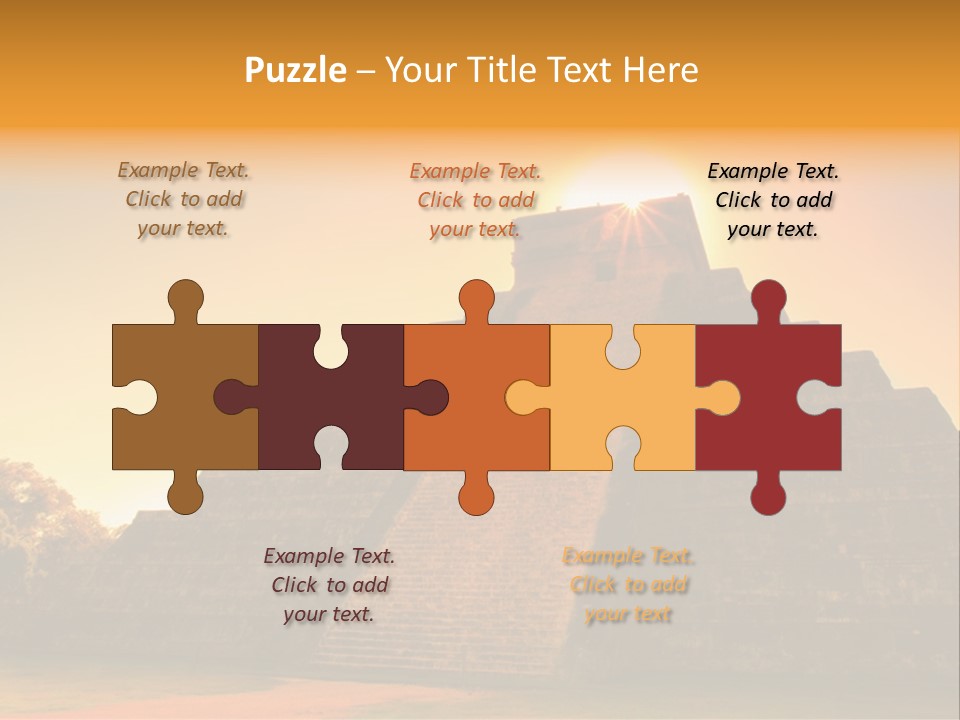 A Pyramid With The Sun Setting In The Background PowerPoint Template