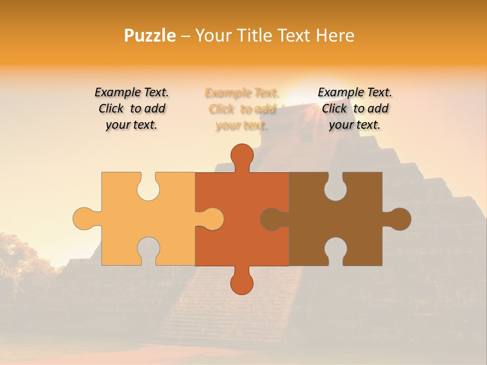 A Pyramid With The Sun Setting In The Background PowerPoint Template