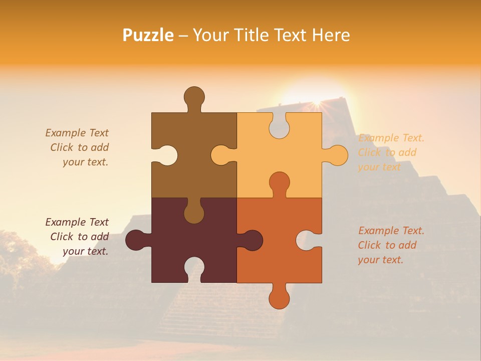 A Pyramid With The Sun Setting In The Background PowerPoint Template