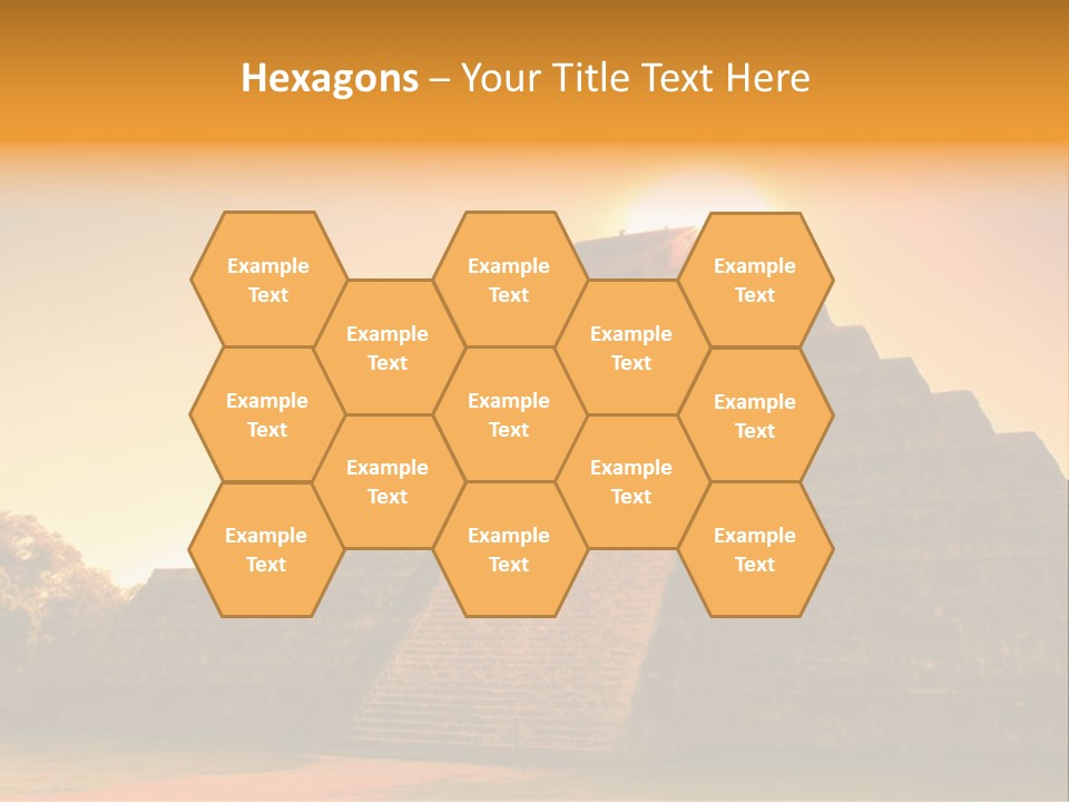 A Pyramid With The Sun Setting In The Background PowerPoint Template