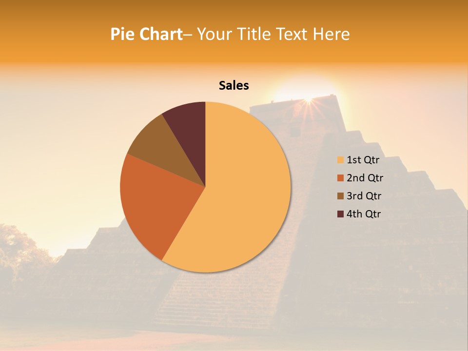 A Pyramid With The Sun Setting In The Background PowerPoint Template