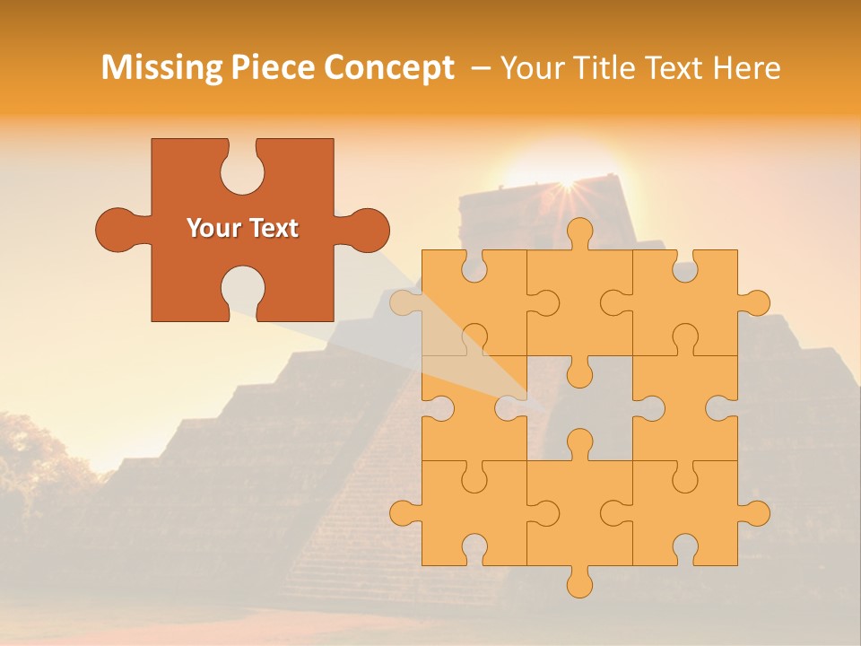 A Pyramid With The Sun Setting In The Background PowerPoint Template