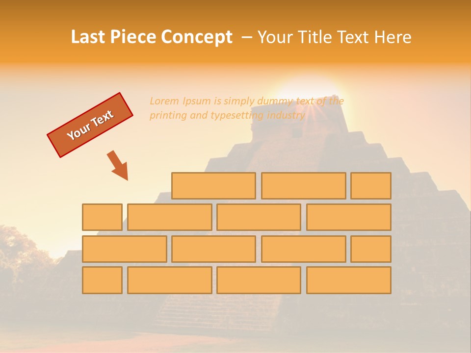 A Pyramid With The Sun Setting In The Background PowerPoint Template