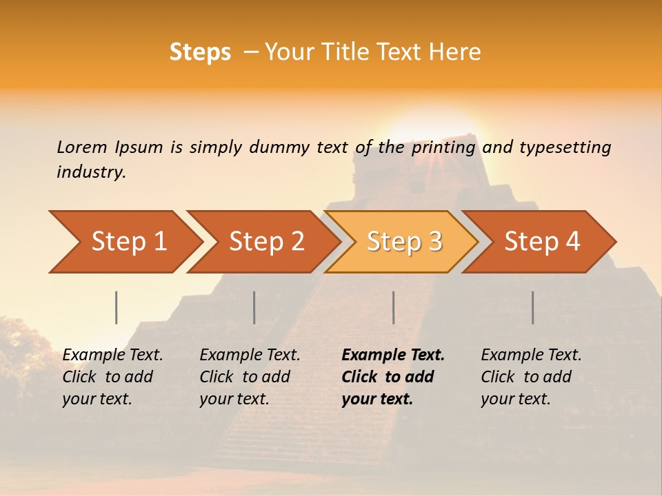 A Pyramid With The Sun Setting In The Background PowerPoint Template