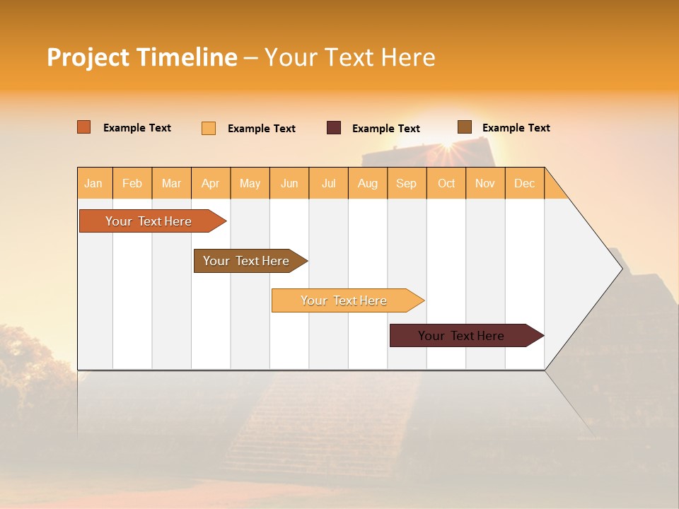 A Pyramid With The Sun Setting In The Background PowerPoint Template
