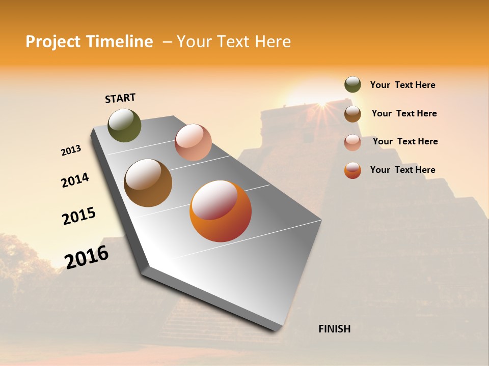 A Pyramid With The Sun Setting In The Background PowerPoint Template