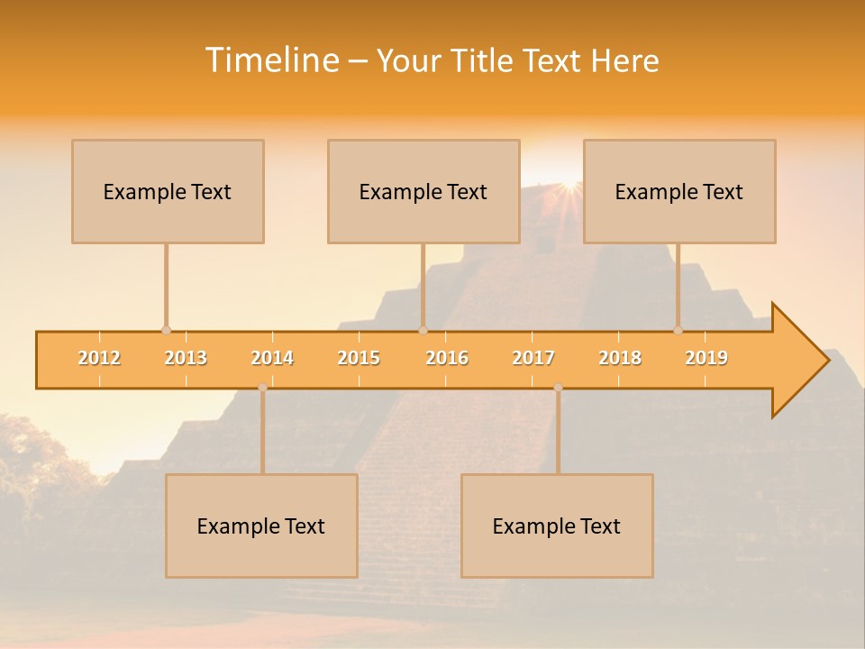A Pyramid With The Sun Setting In The Background PowerPoint Template