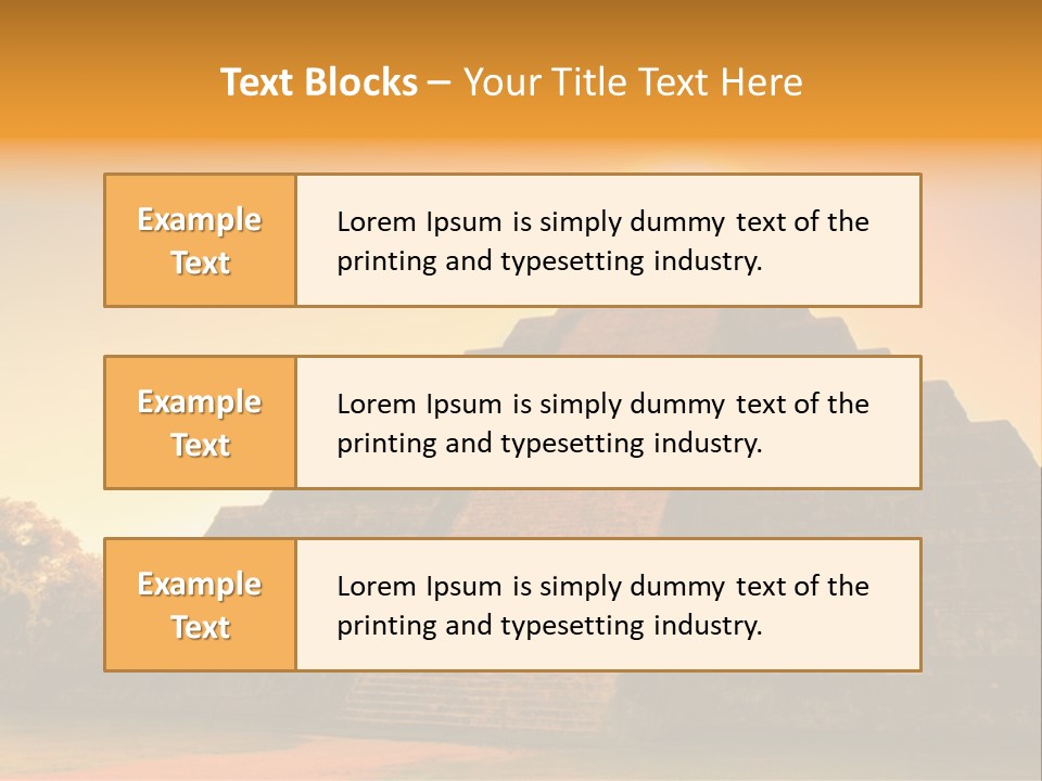 A Pyramid With The Sun Setting In The Background PowerPoint Template
