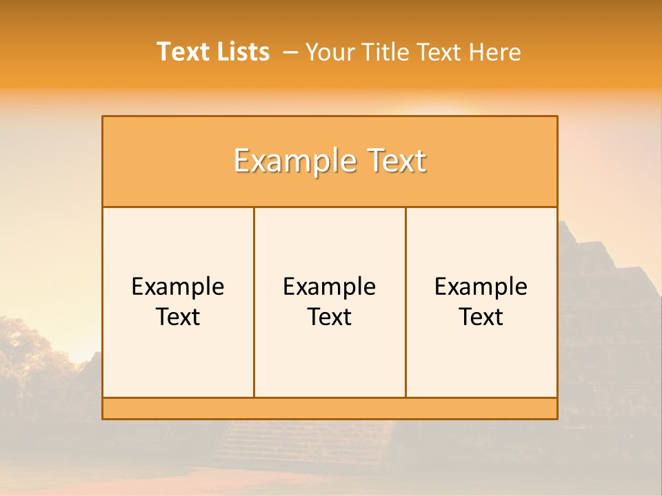 A Pyramid With The Sun Setting In The Background PowerPoint Template