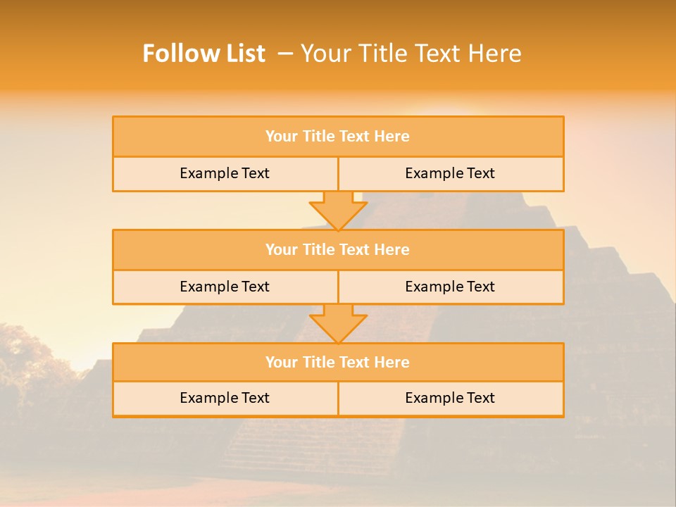 A Pyramid With The Sun Setting In The Background PowerPoint Template