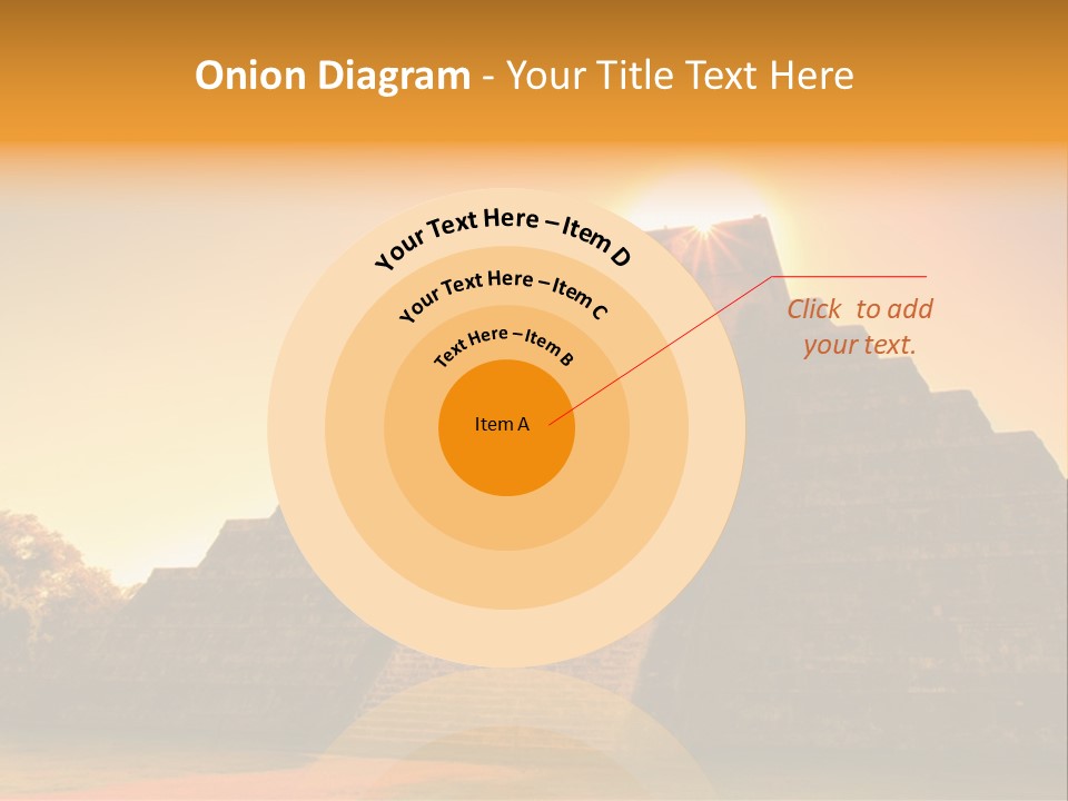 A Pyramid With The Sun Setting In The Background PowerPoint Template