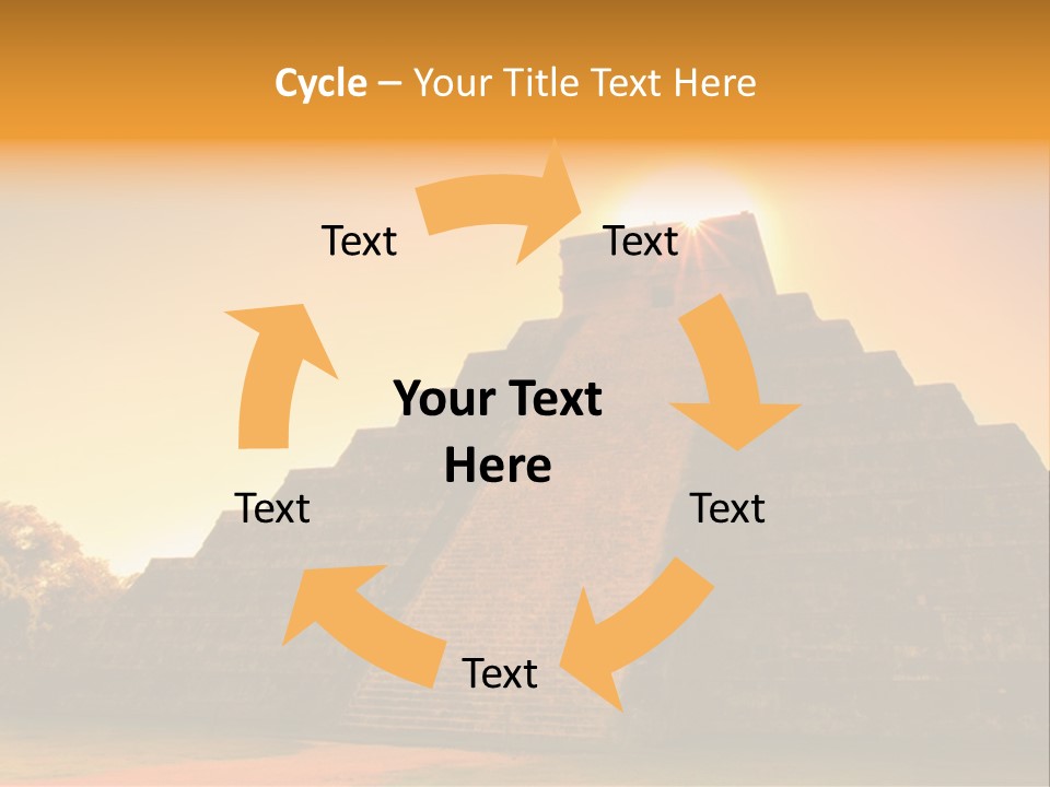 A Pyramid With The Sun Setting In The Background PowerPoint Template