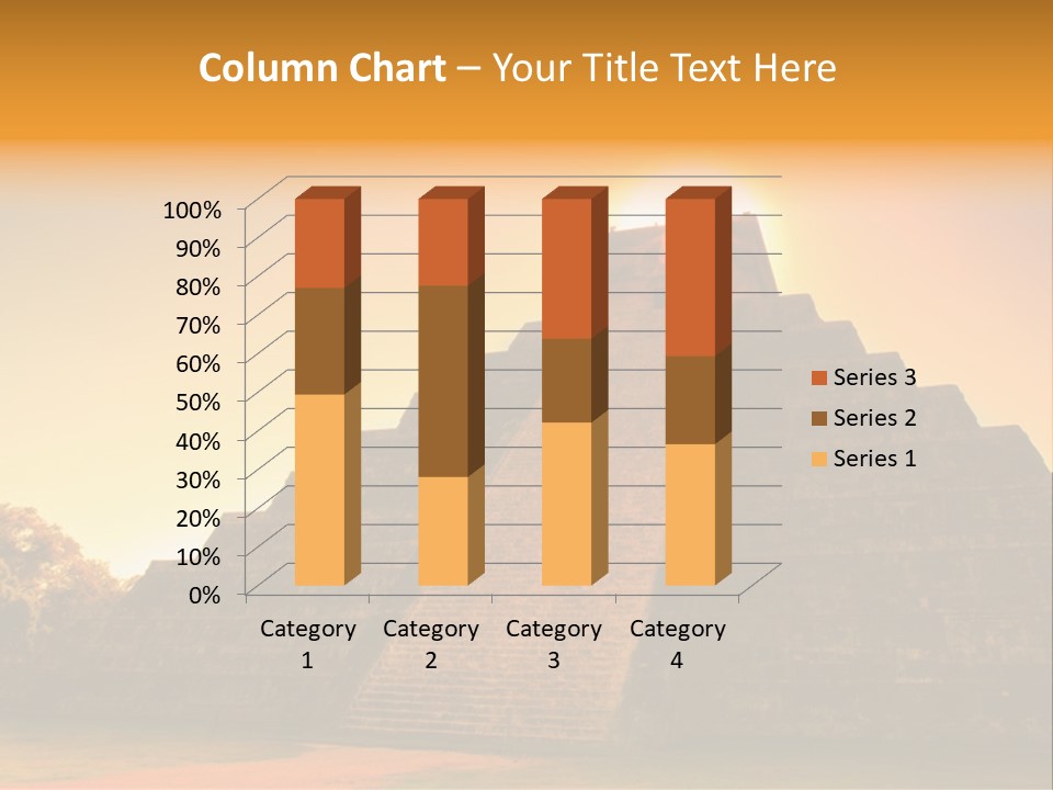 A Pyramid With The Sun Setting In The Background PowerPoint Template