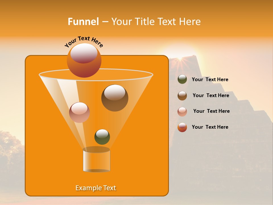 A Pyramid With The Sun Setting In The Background PowerPoint Template
