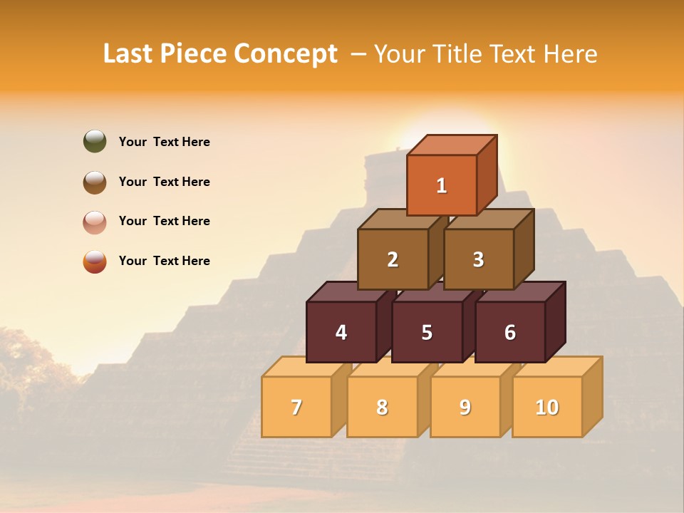 A Pyramid With The Sun Setting In The Background PowerPoint Template