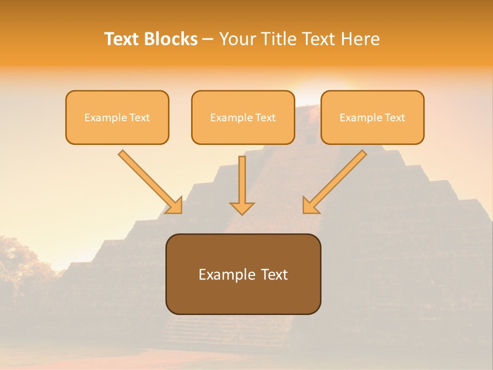 A Pyramid With The Sun Setting In The Background PowerPoint Template