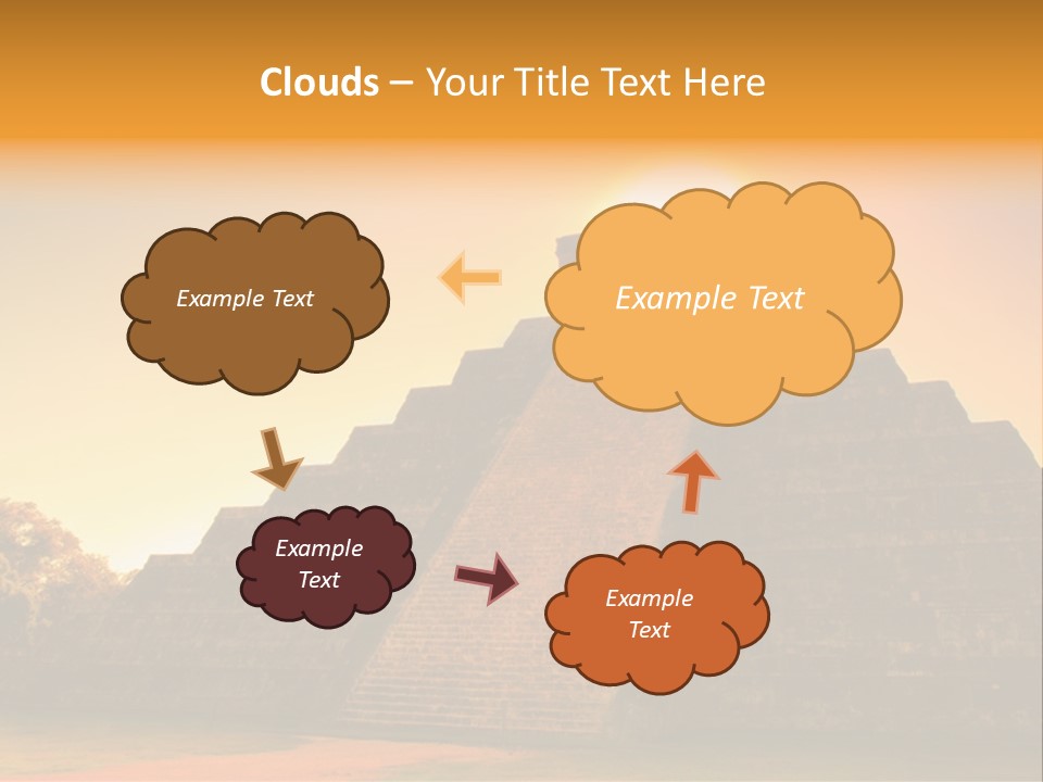 A Pyramid With The Sun Setting In The Background PowerPoint Template