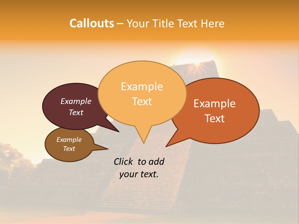 A Pyramid With The Sun Setting In The Background PowerPoint Template