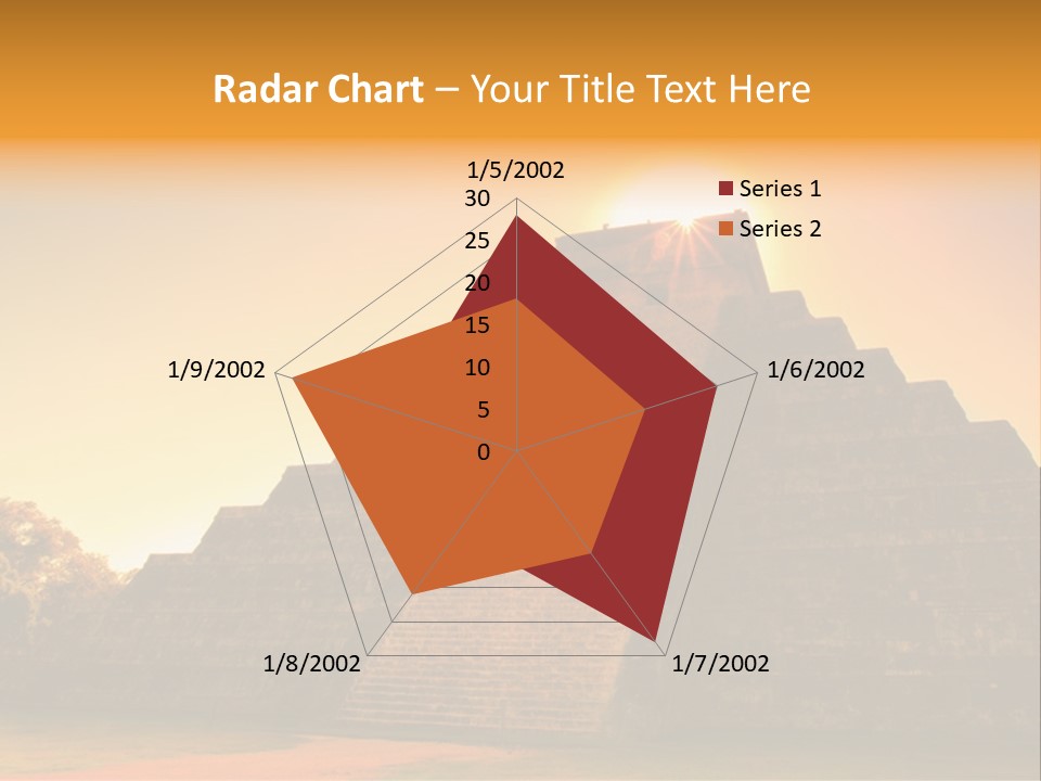 A Pyramid With The Sun Setting In The Background PowerPoint Template
