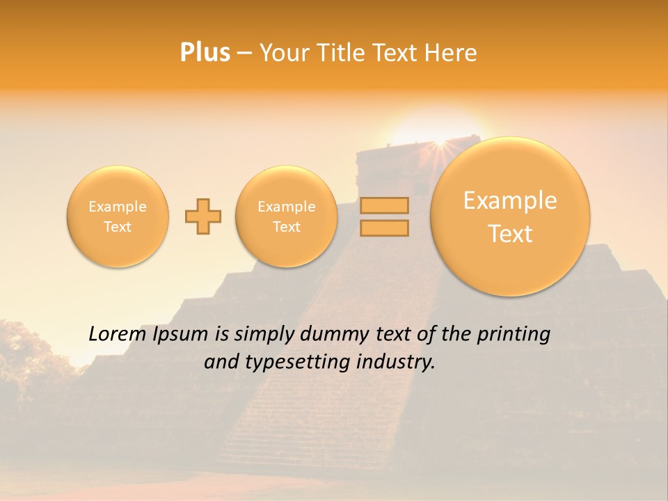 A Pyramid With The Sun Setting In The Background PowerPoint Template