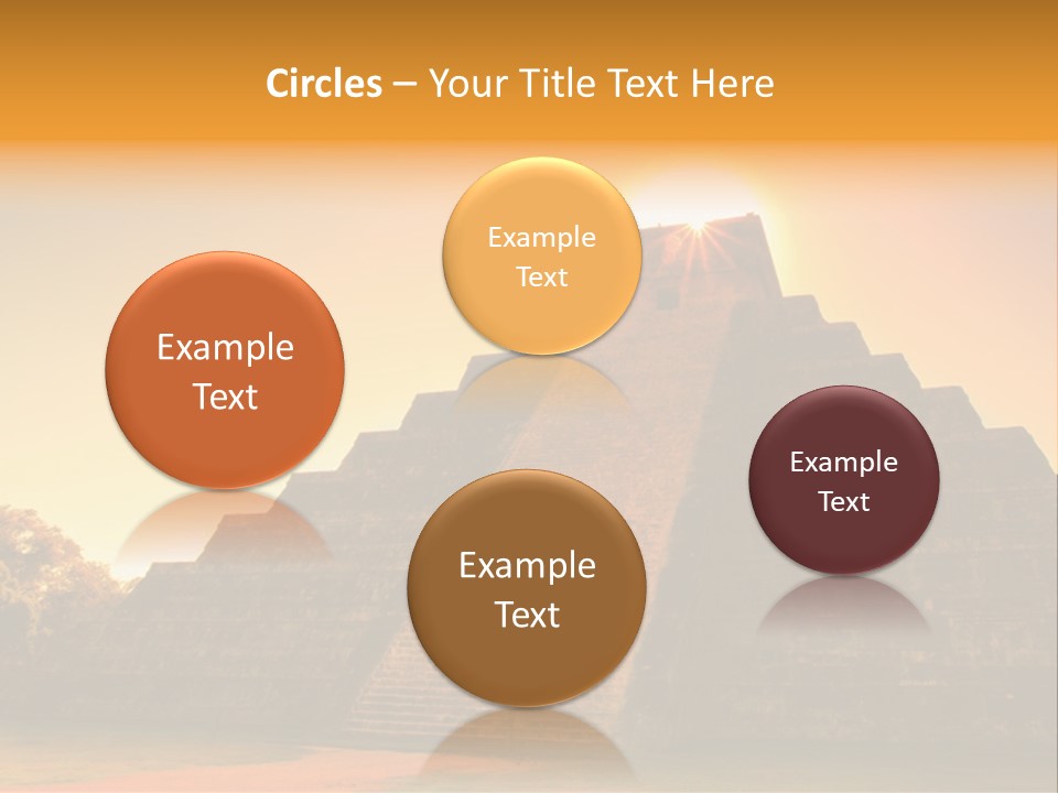 A Pyramid With The Sun Setting In The Background PowerPoint Template