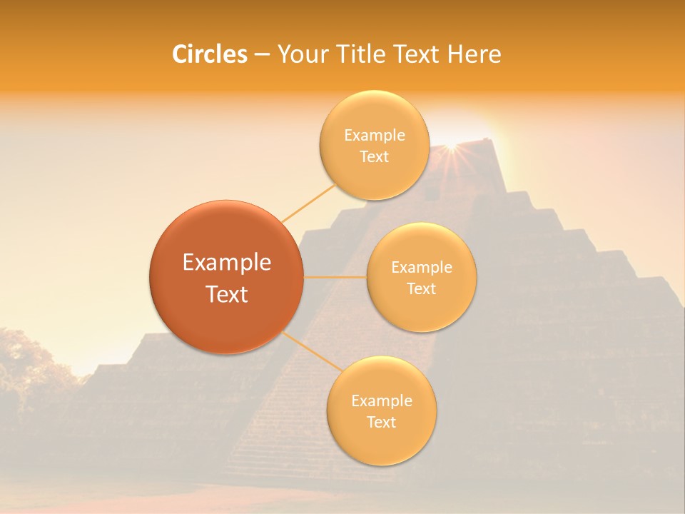 A Pyramid With The Sun Setting In The Background PowerPoint Template