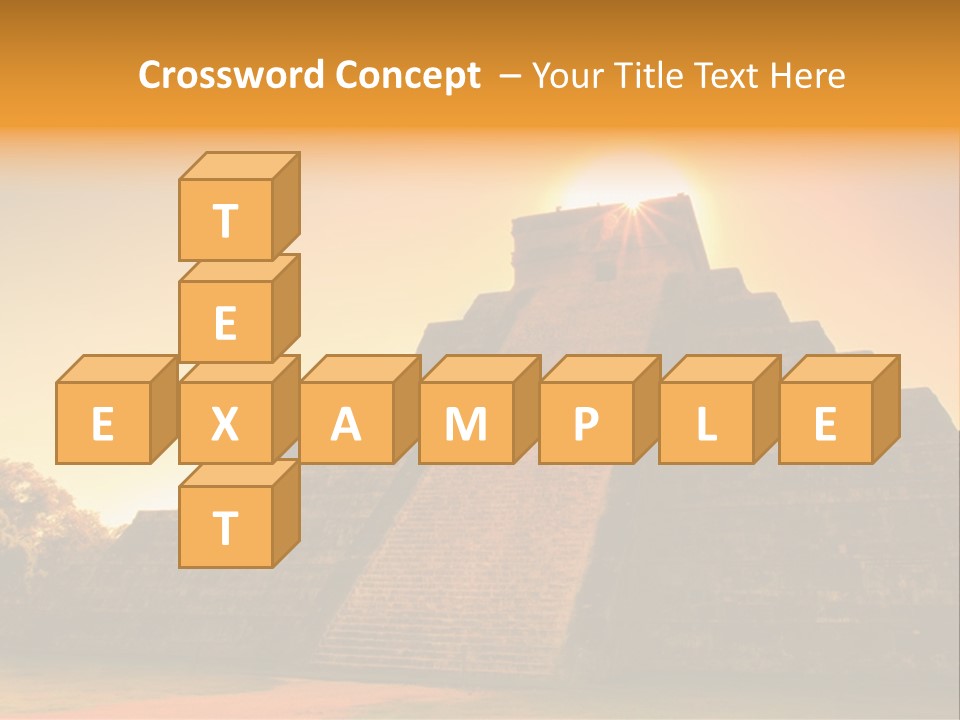 A Pyramid With The Sun Setting In The Background PowerPoint Template