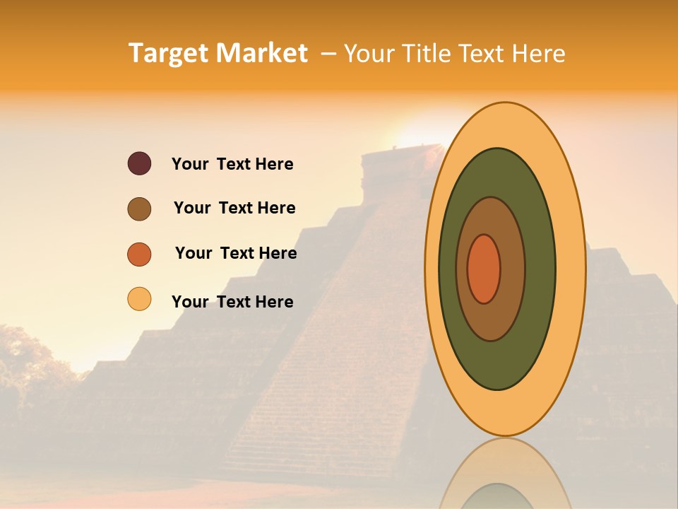 A Pyramid With The Sun Setting In The Background PowerPoint Template