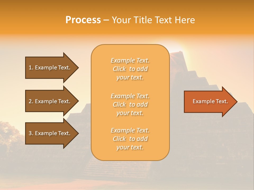 A Pyramid With The Sun Setting In The Background PowerPoint Template