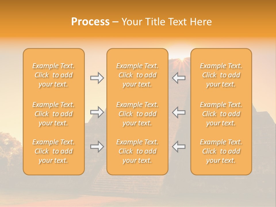 A Pyramid With The Sun Setting In The Background PowerPoint Template