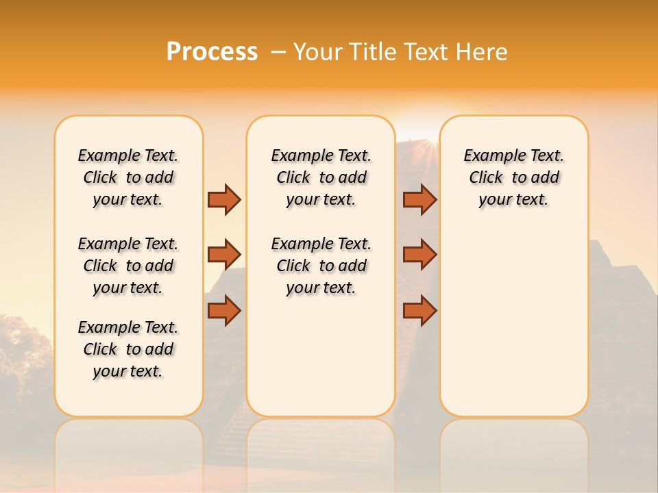 A Pyramid With The Sun Setting In The Background PowerPoint Template