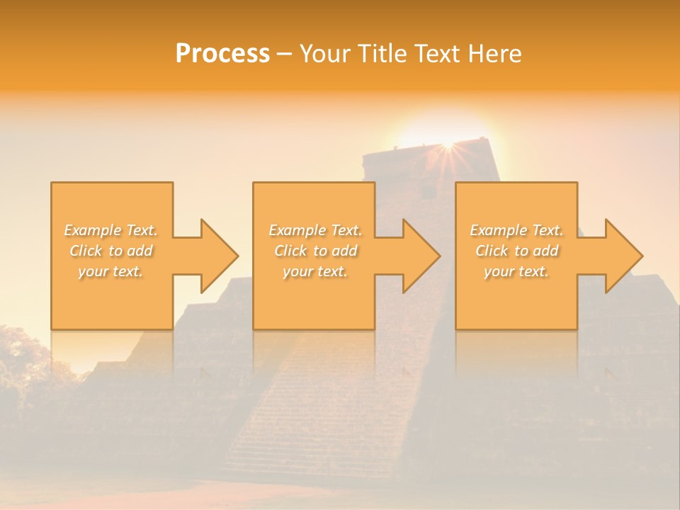 A Pyramid With The Sun Setting In The Background PowerPoint Template