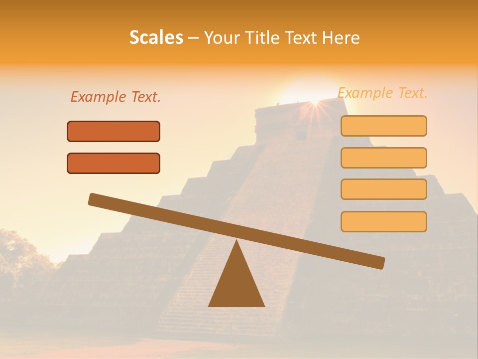 A Pyramid With The Sun Setting In The Background PowerPoint Template