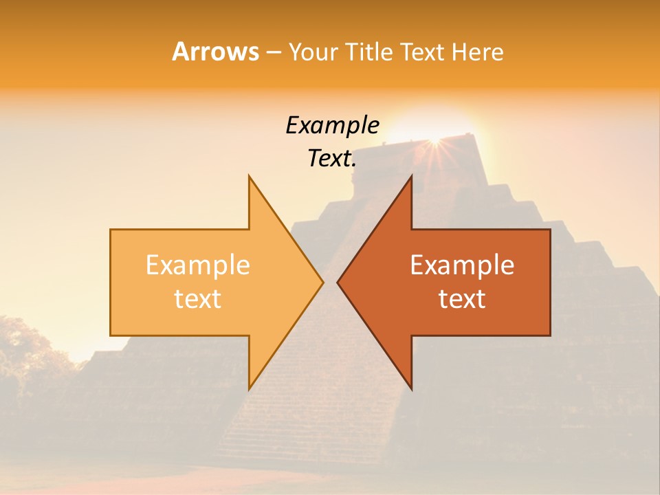 A Pyramid With The Sun Setting In The Background PowerPoint Template