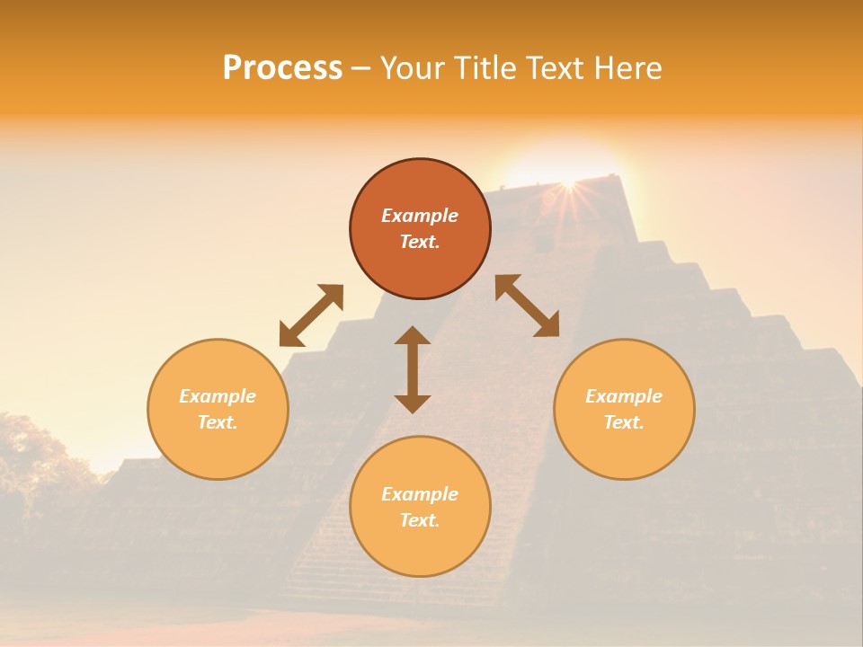 A Pyramid With The Sun Setting In The Background PowerPoint Template