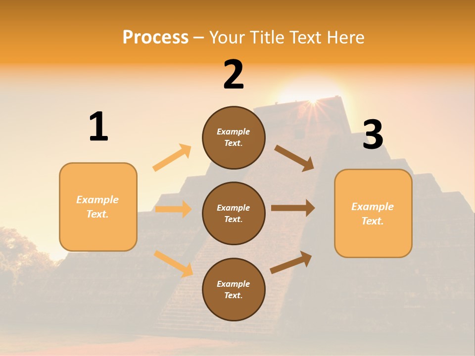 A Pyramid With The Sun Setting In The Background PowerPoint Template