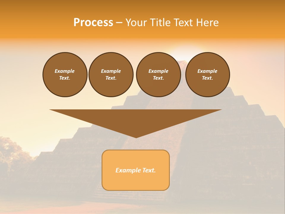 A Pyramid With The Sun Setting In The Background PowerPoint Template