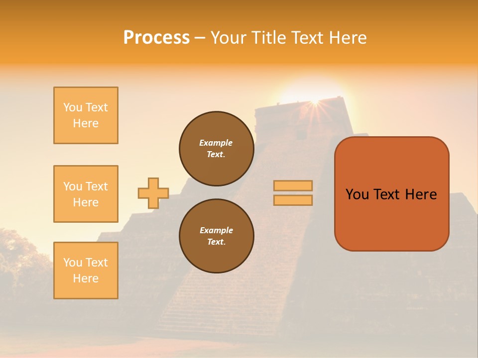 A Pyramid With The Sun Setting In The Background PowerPoint Template
